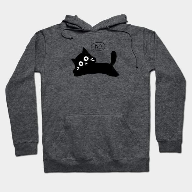 black cat says no Hoodie by A tone for life